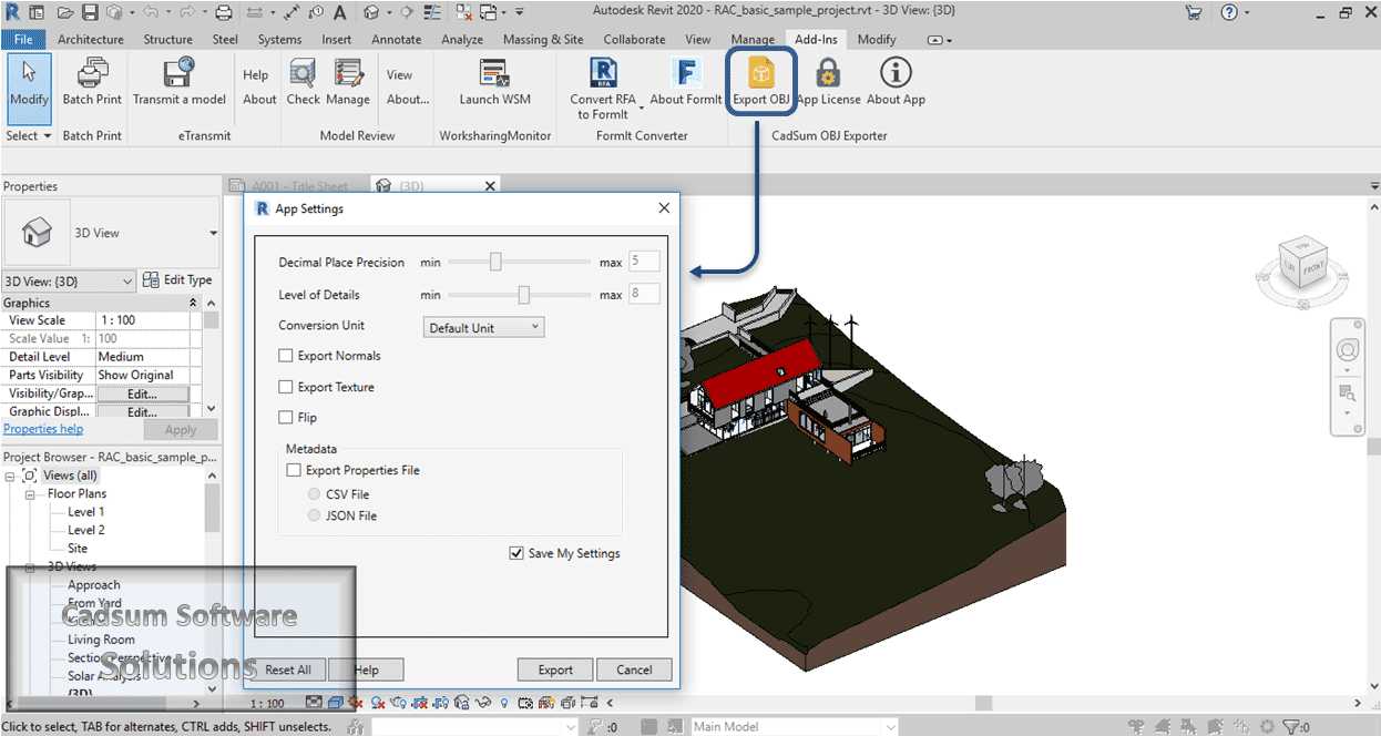 OBJ Exporter For Revit